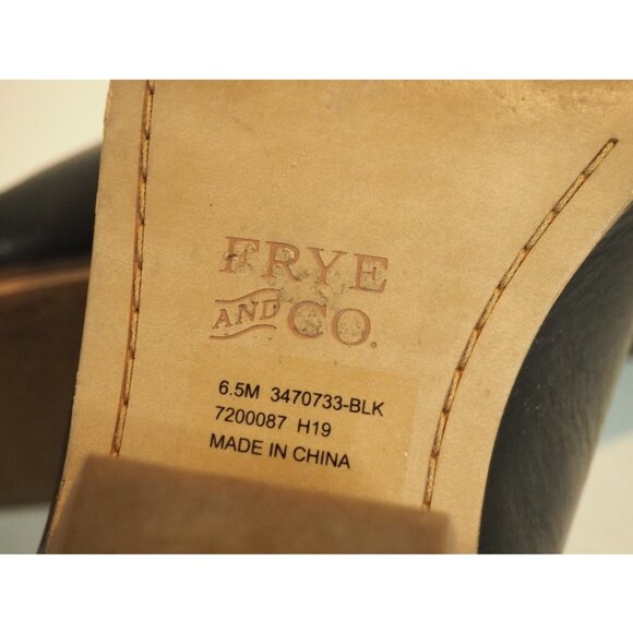 Frye & Co "Rubie" Black Leather Pointed Toe Western Style Ankle Boots, Sz 6.5 US - Picture 9 of 10